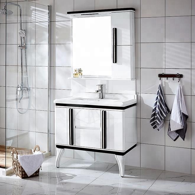 Simple Design Black And White Hangzhou Floor Standing Bathroom Furniture