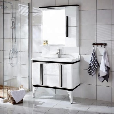 Simple Design Black And White Hangzhou Floor Standing Bathroom Furniture